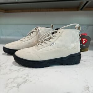 New Vans Colfax Boots Sneaker High Top Cream Checked Lace Up Sz EU 40 US 7.5